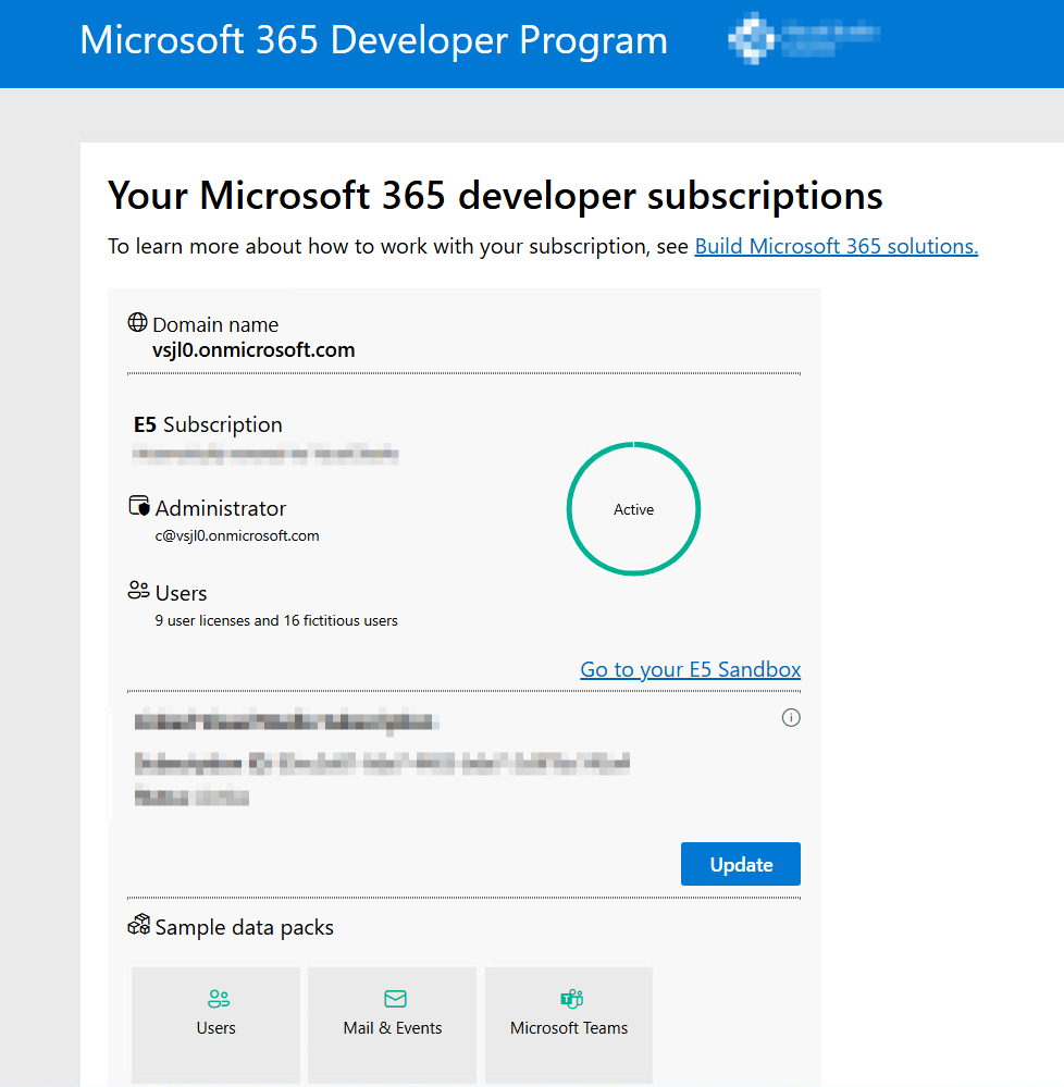 Office 365 E5 Developer Global Administrator Account